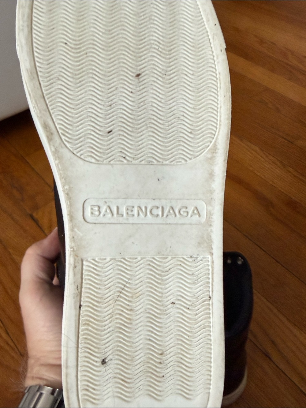 Balenciaga Black High-Top Leather Sneakers - Picture 2 of 4